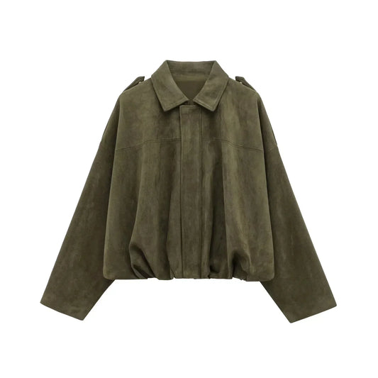 Koriora | Veste Mila — Veste Femme Effet Daim Élégante & Coupe Oversize