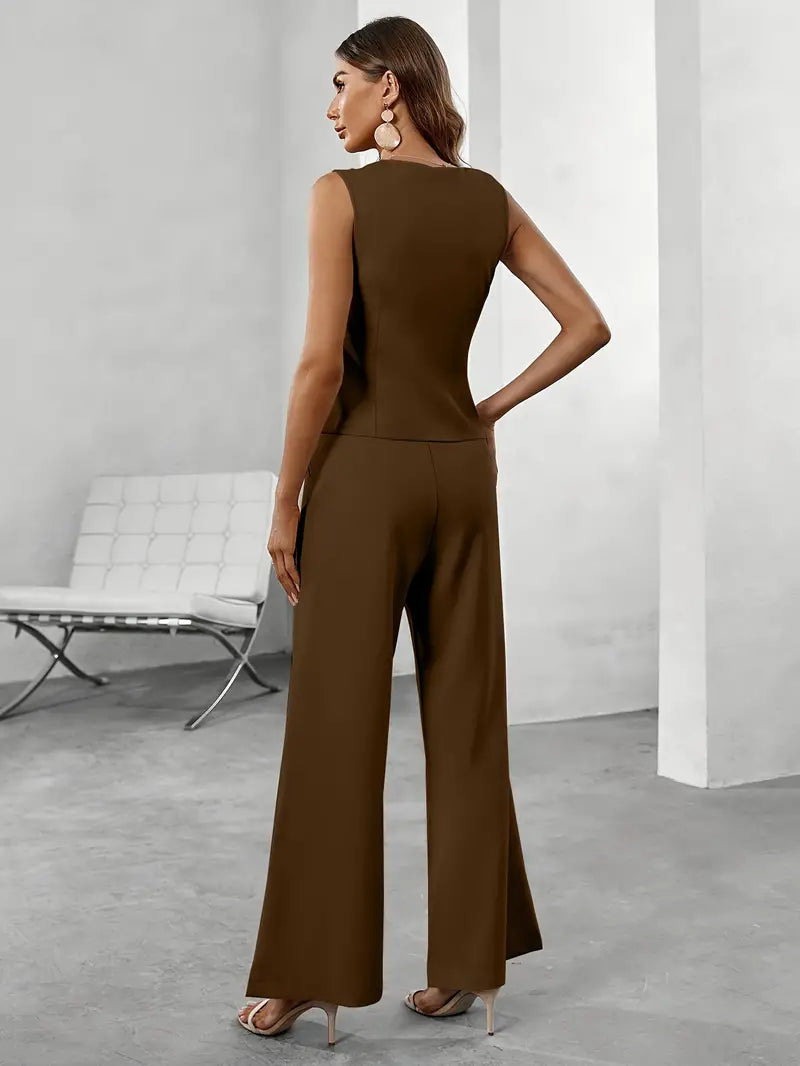 Koriora | Ensemble Tailleur Victoire — Veste Structurée & Pantalon Équilibré Élégance Classique