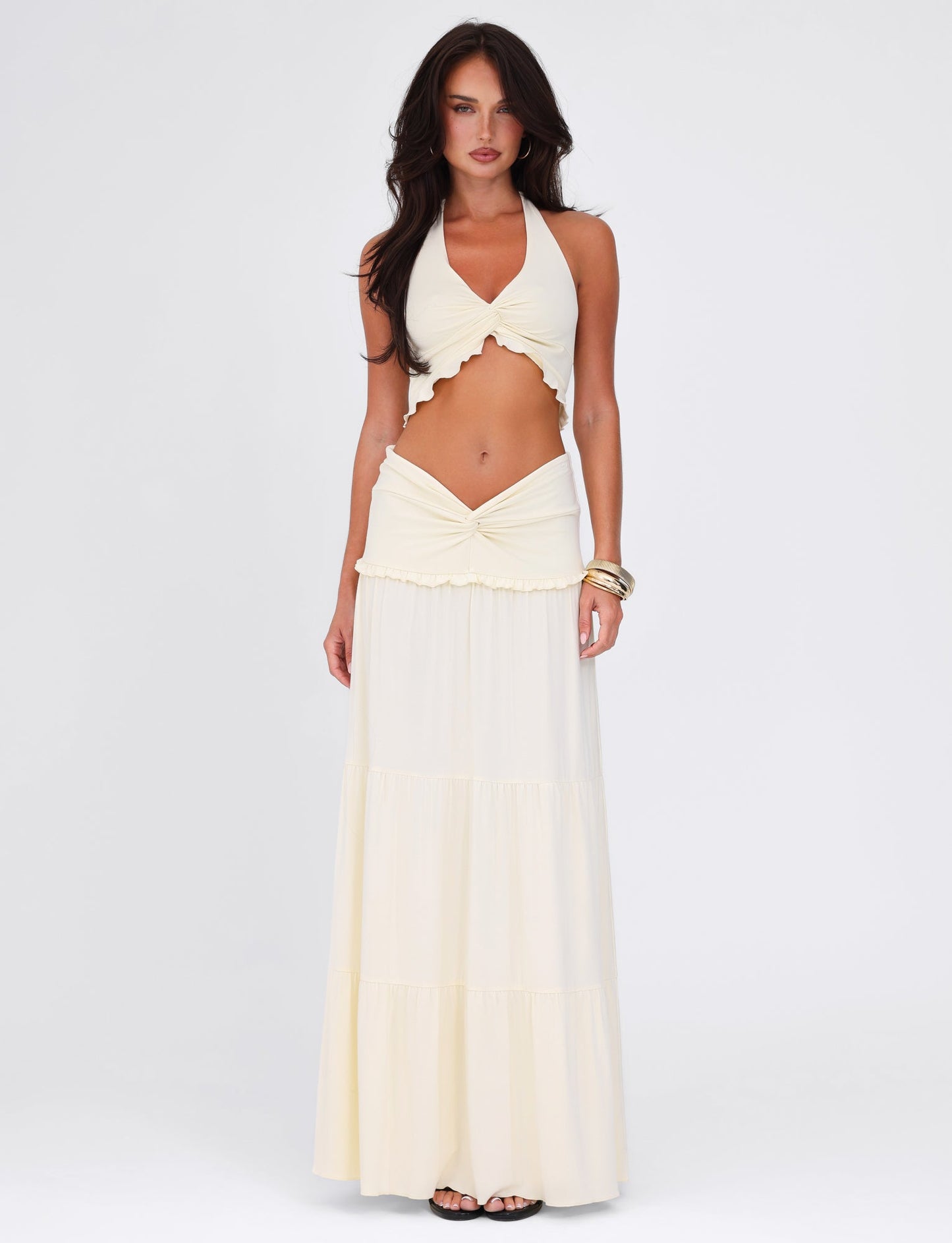 Koriora | Ensemble Halter Maxi Leja — Top Twist & Jupe Fluide Élégante