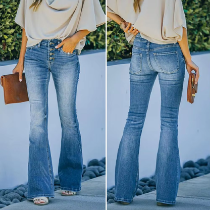 Women's High Waisted Flared Jeans
