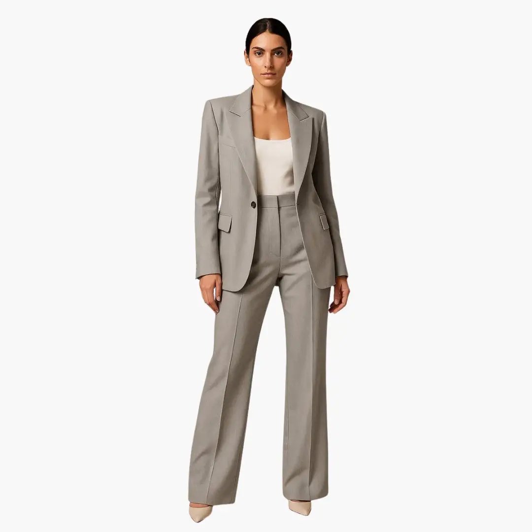 Women's Minimalist Trouser Suit – Blazer & Flowing Trousers