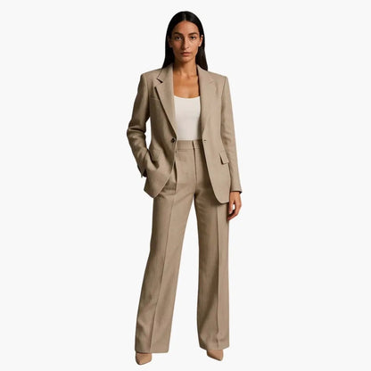 Women's Minimalist Trouser Suit – Blazer & Flowing Trousers