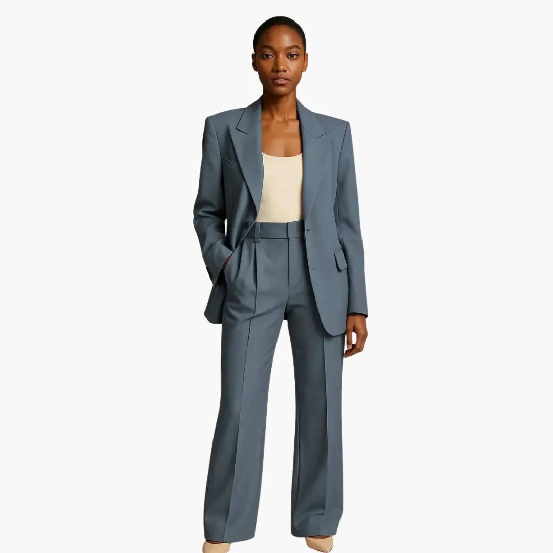 Women's Minimalist Trouser Suit – Blazer & Flowing Trousers