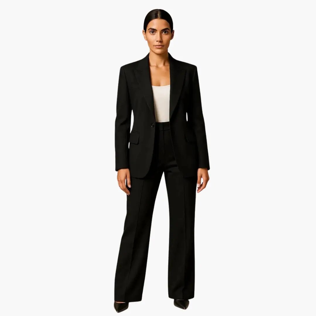 Women's Minimalist Trouser Suit – Blazer & Flowing Trousers