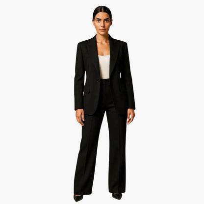 Women's Minimalist Trouser Suit – Blazer & Flowing Trousers