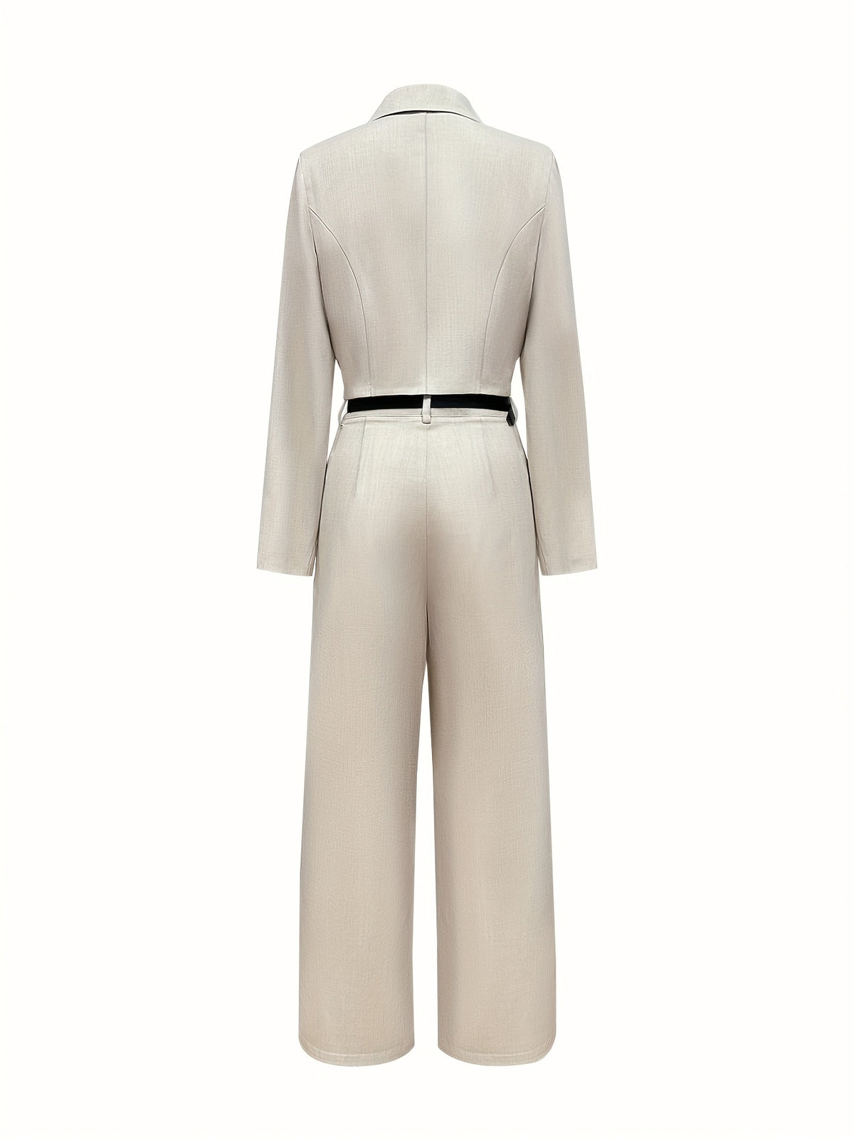 Women's Black Double-Breasted Blazer & Wide-Leg Trouser Suit
