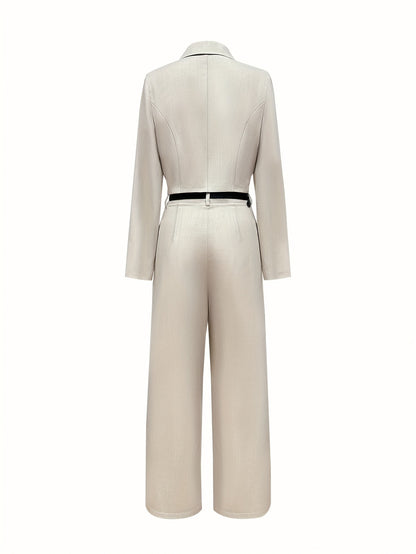 Women's Black Double-Breasted Blazer & Wide-Leg Trouser Suit