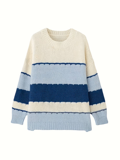 Pull Femme Rayé Multicolore en Maille Douce