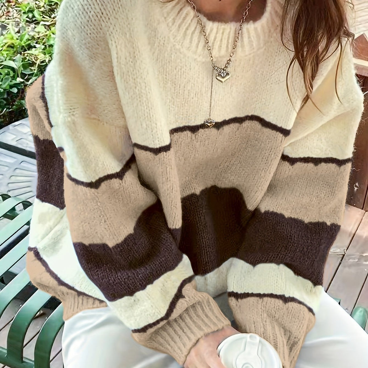 Pull Femme Rayé Multicolore en Maille Douce