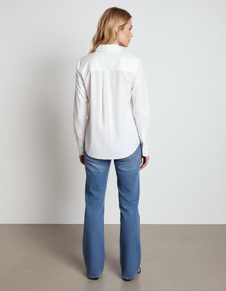 Koriora | Chemise Boutonnée Coton Blanc Femme — Coupe Ajustée & Élégance Intemporelle