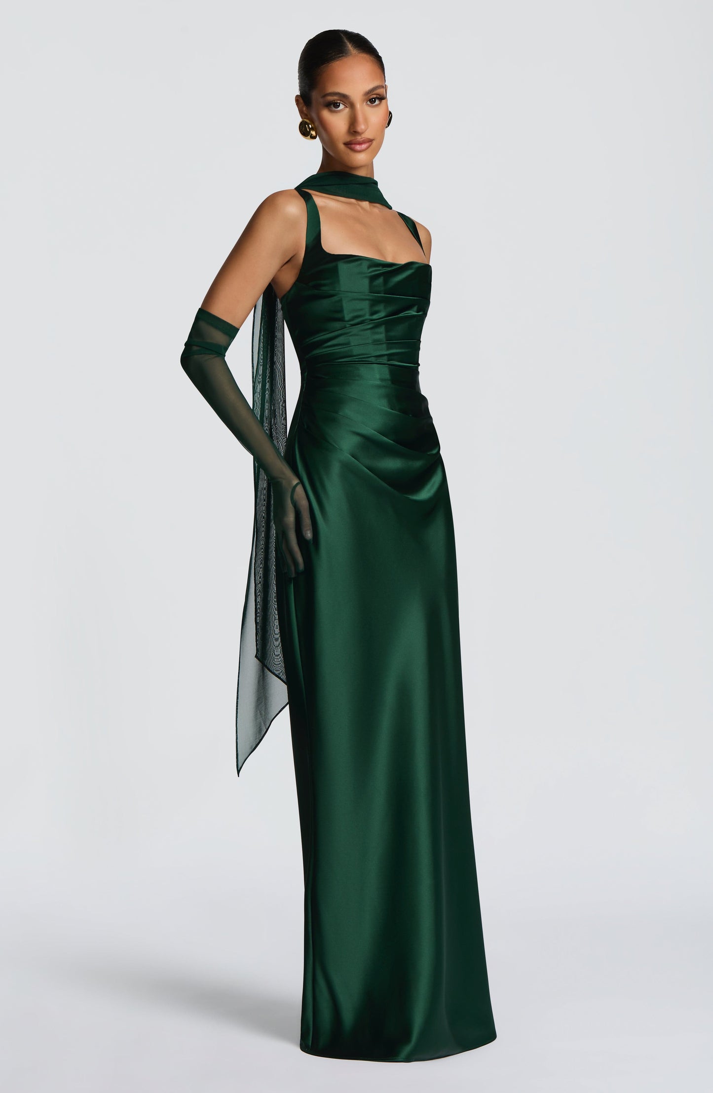 Koriora | Robe longue satinée Yolanthe