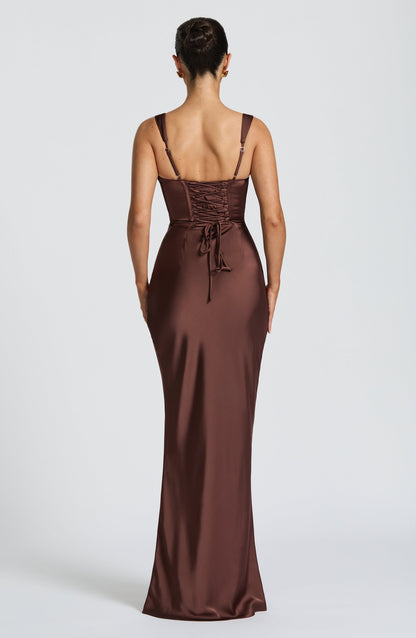 Koriora | Robe longue satinée Yolanthe
