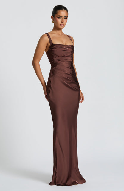 Koriora | Robe longue satinée Yolanthe