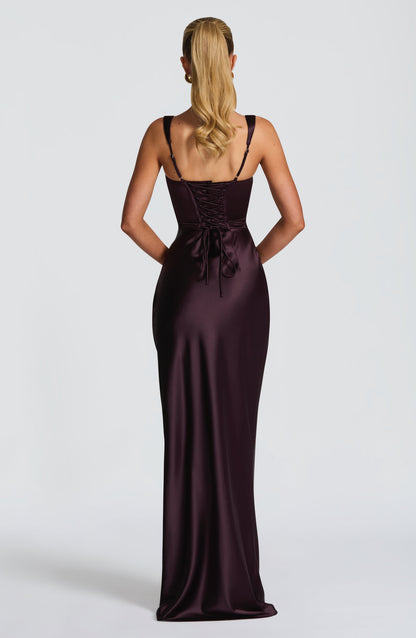 Koriora | Robe longue satinée Yolanthe