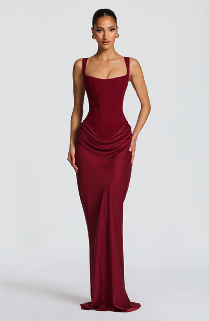 Koriora | Robe longue moulante satinée Indy