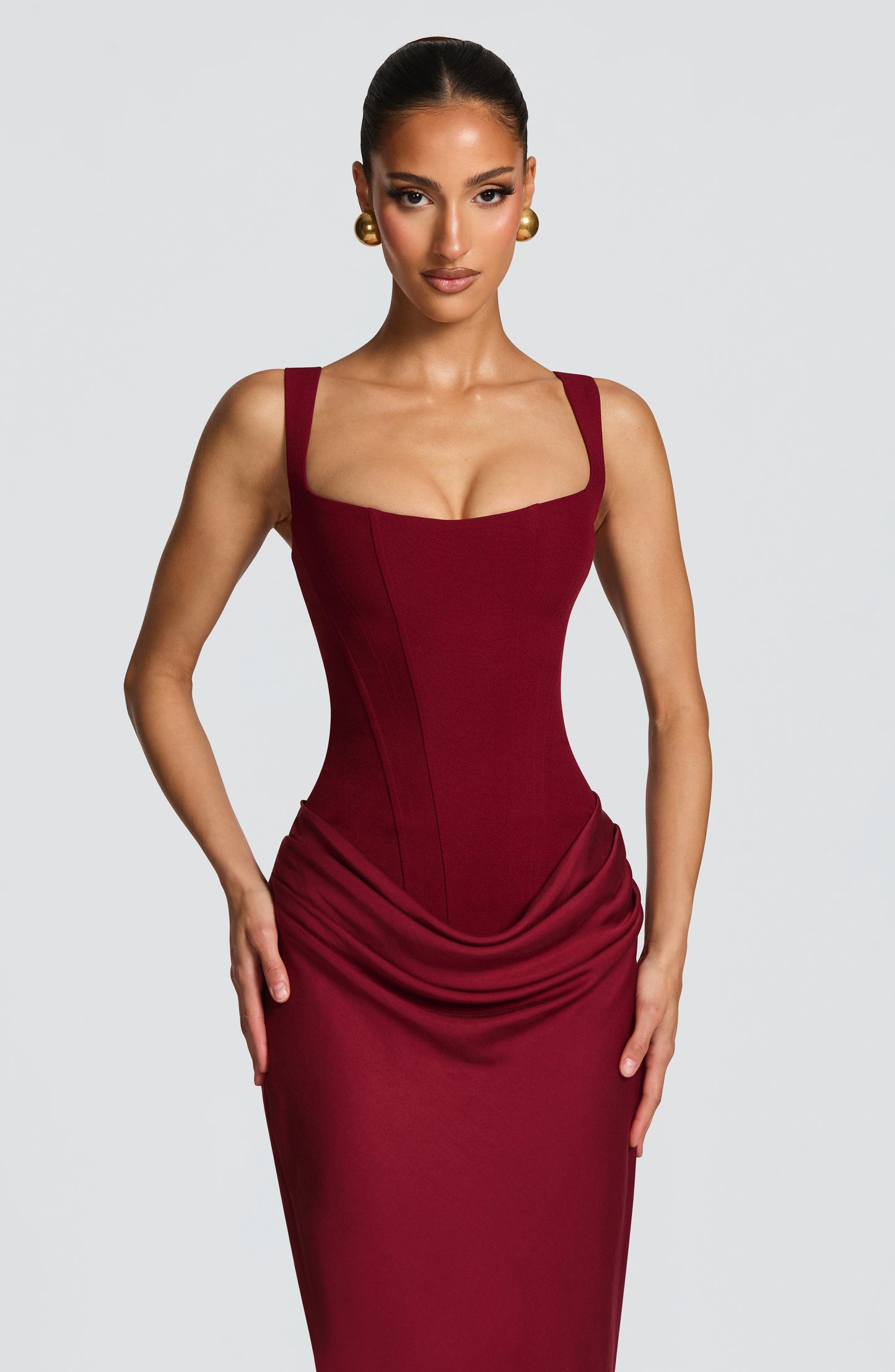 Koriora | Robe longue moulante satinée Indy