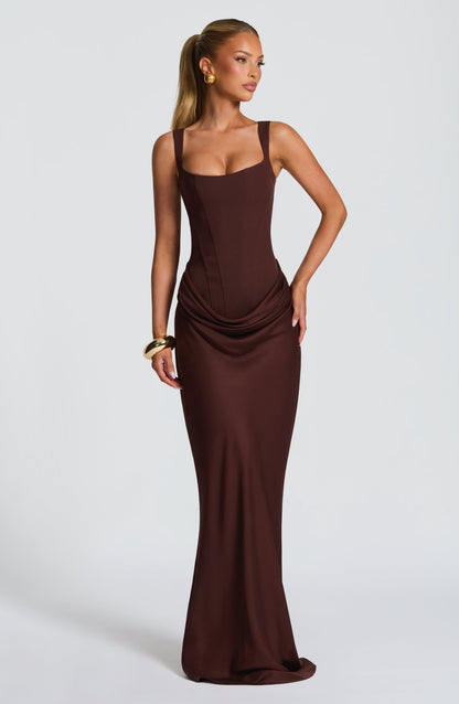 Koriora | Robe longue moulante satinée Indy
