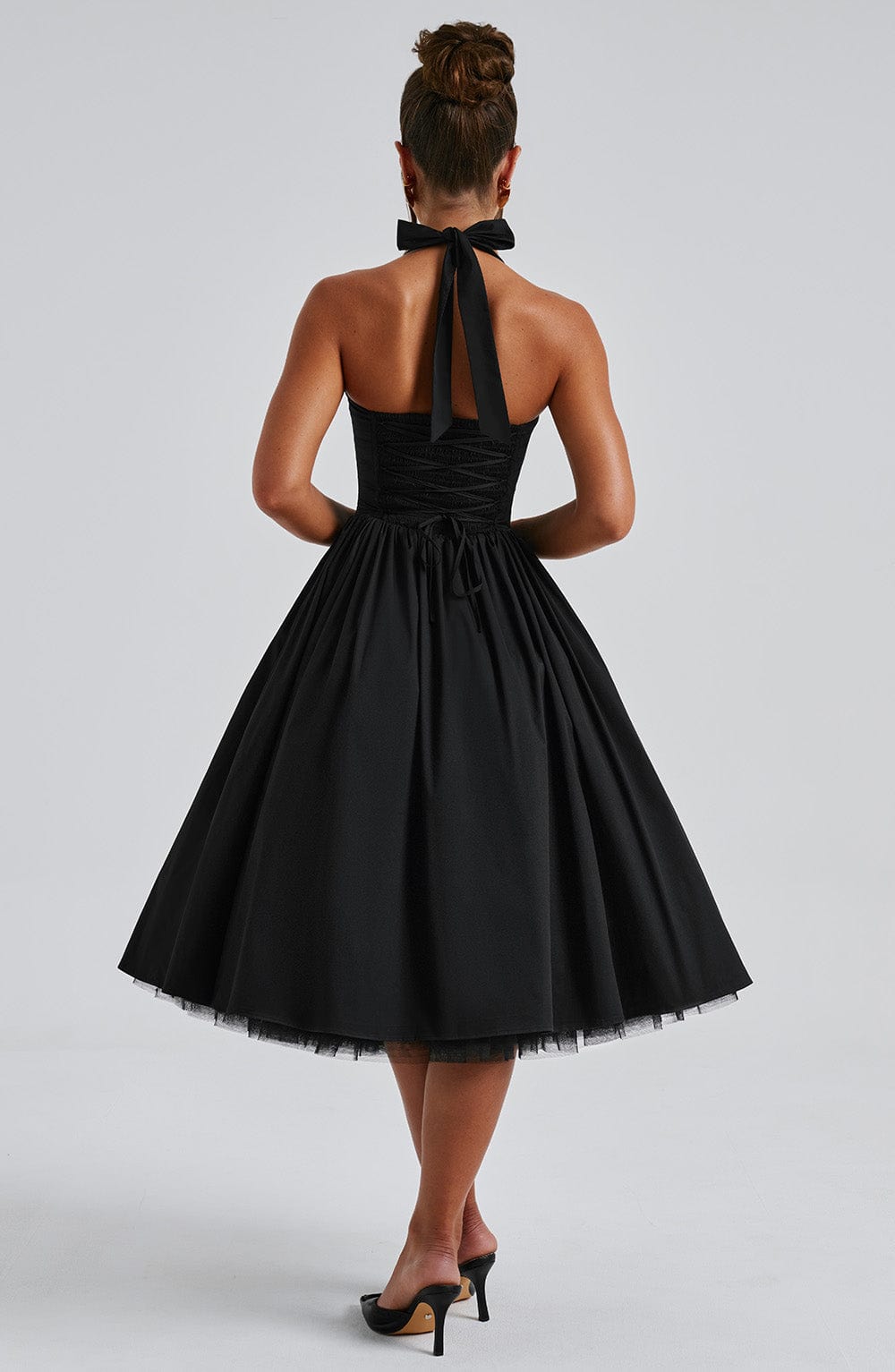 Koriora | Robe Midi Blanche Élégante à Bretelles Jacky