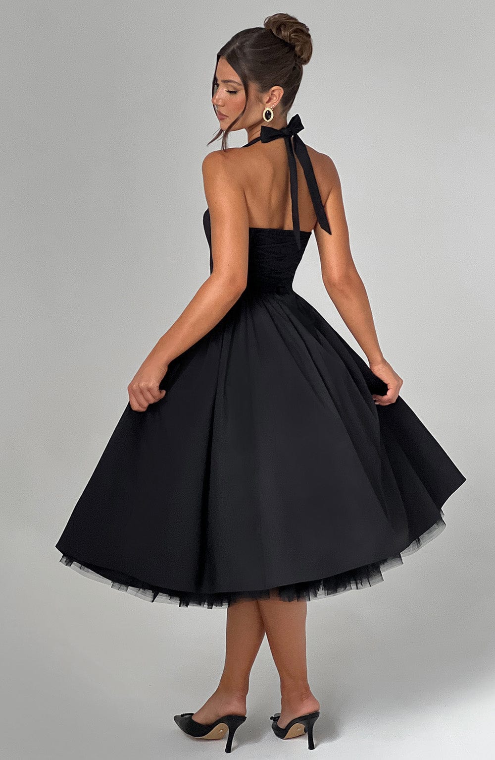 Koriora | Robe Midi Blanche Élégante à Bretelles Jacky