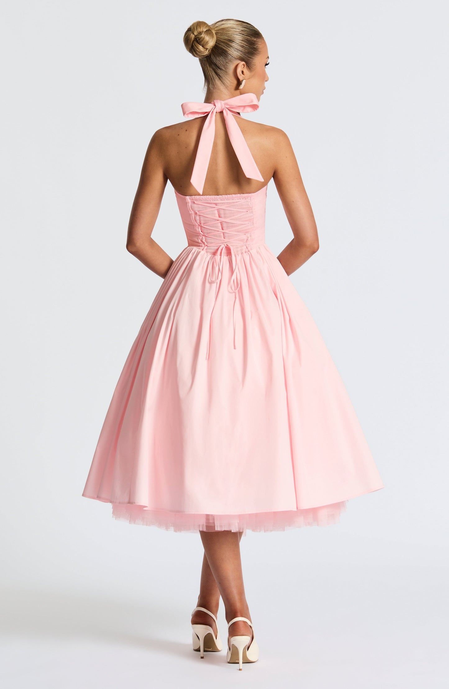 Koriora | Robe Midi Blanche Élégante à Bretelles Jacky