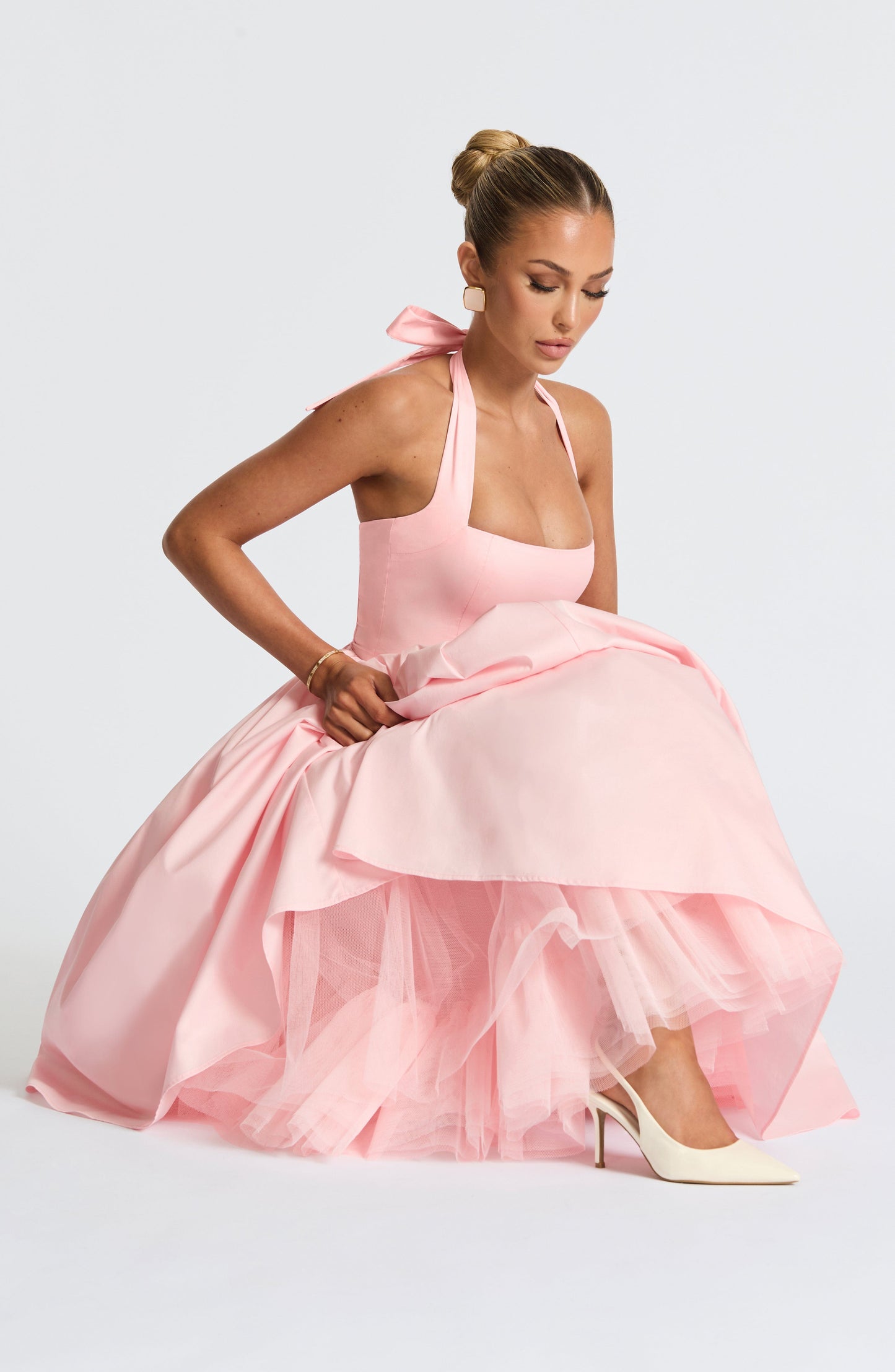 Koriora | Robe Midi Blanche Élégante à Bretelles Jacky