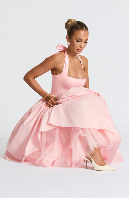 Koriora | Robe Midi Blanche Élégante à Bretelles Jacky