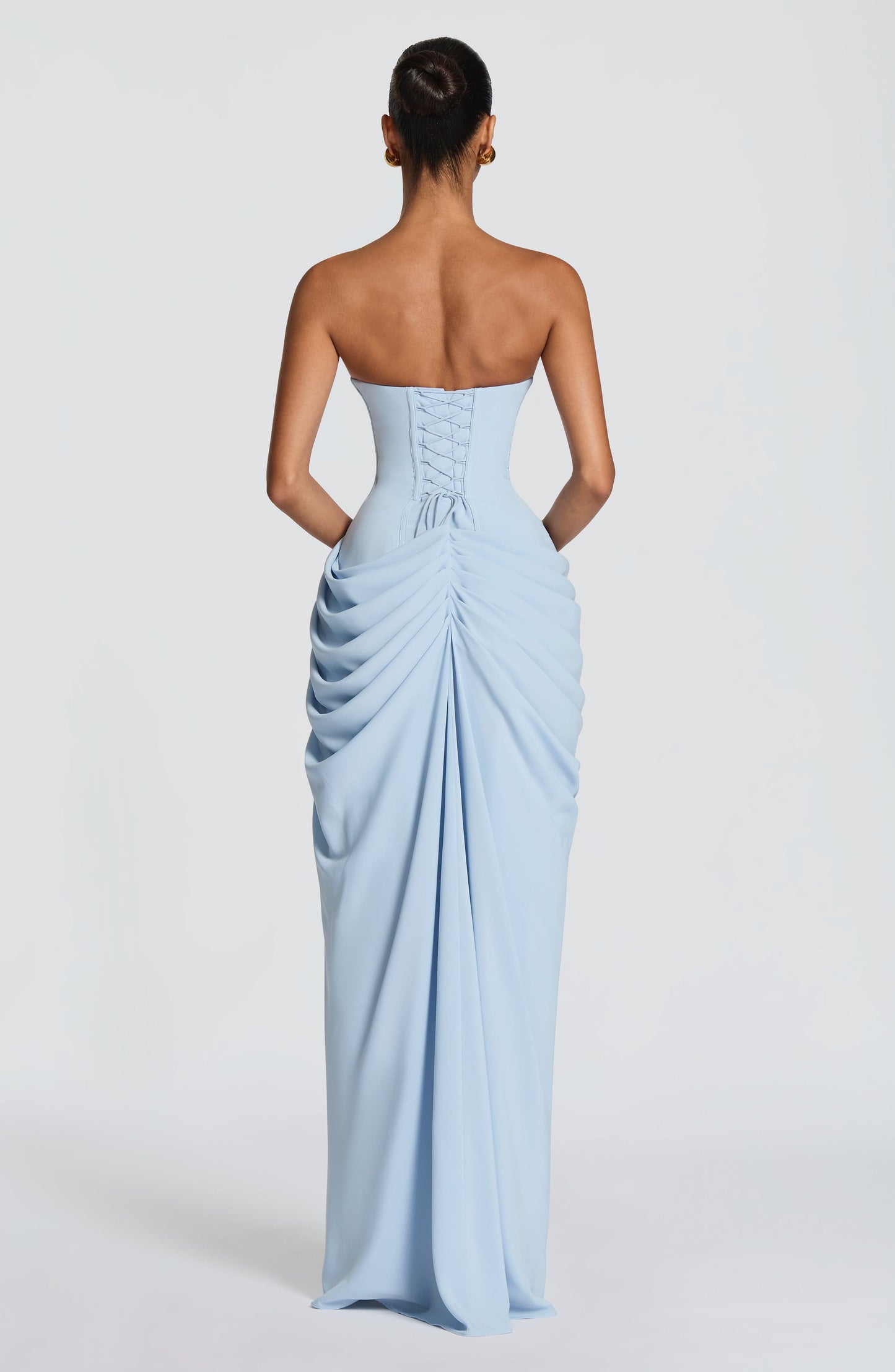 Koriora | Robe Maxi Bustier Lois — Corset Sculpté & Fente Haute Chiffon