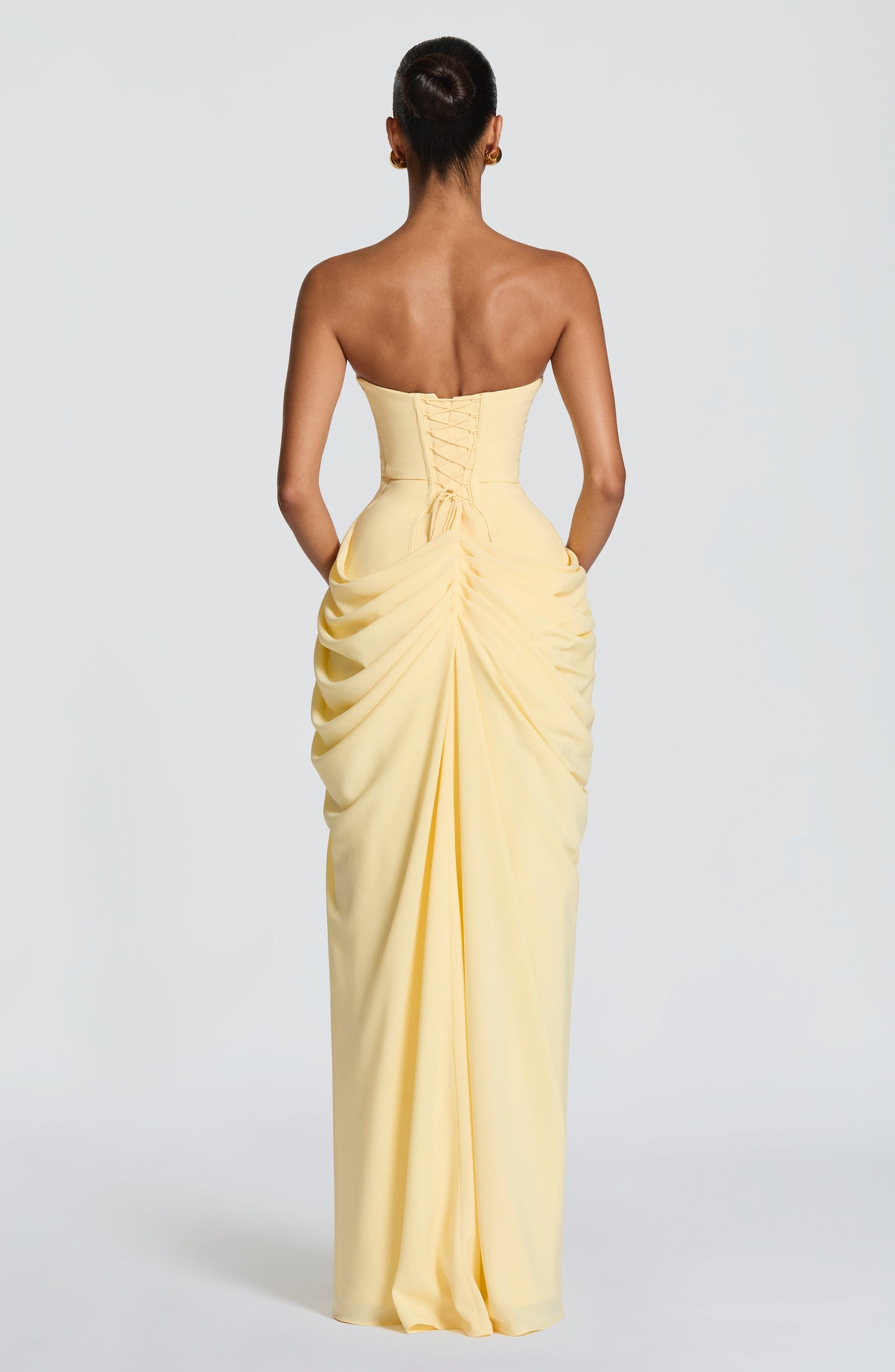 Koriora | Robe Maxi Bustier Lois — Corset Sculpté & Fente Haute Chiffon