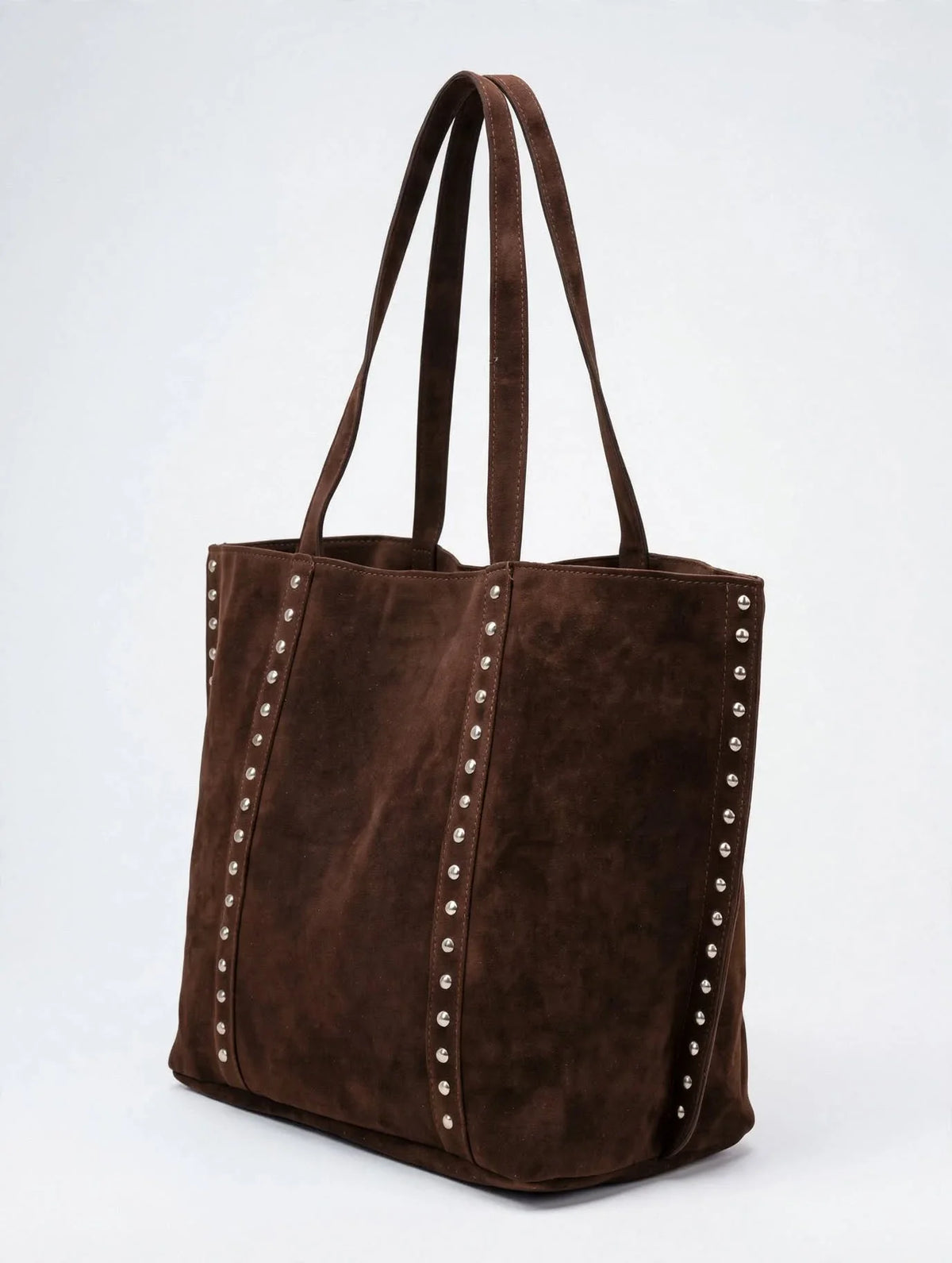 Sac Cabas Femme Marron Effet Daim Grand Format Style Vintage
