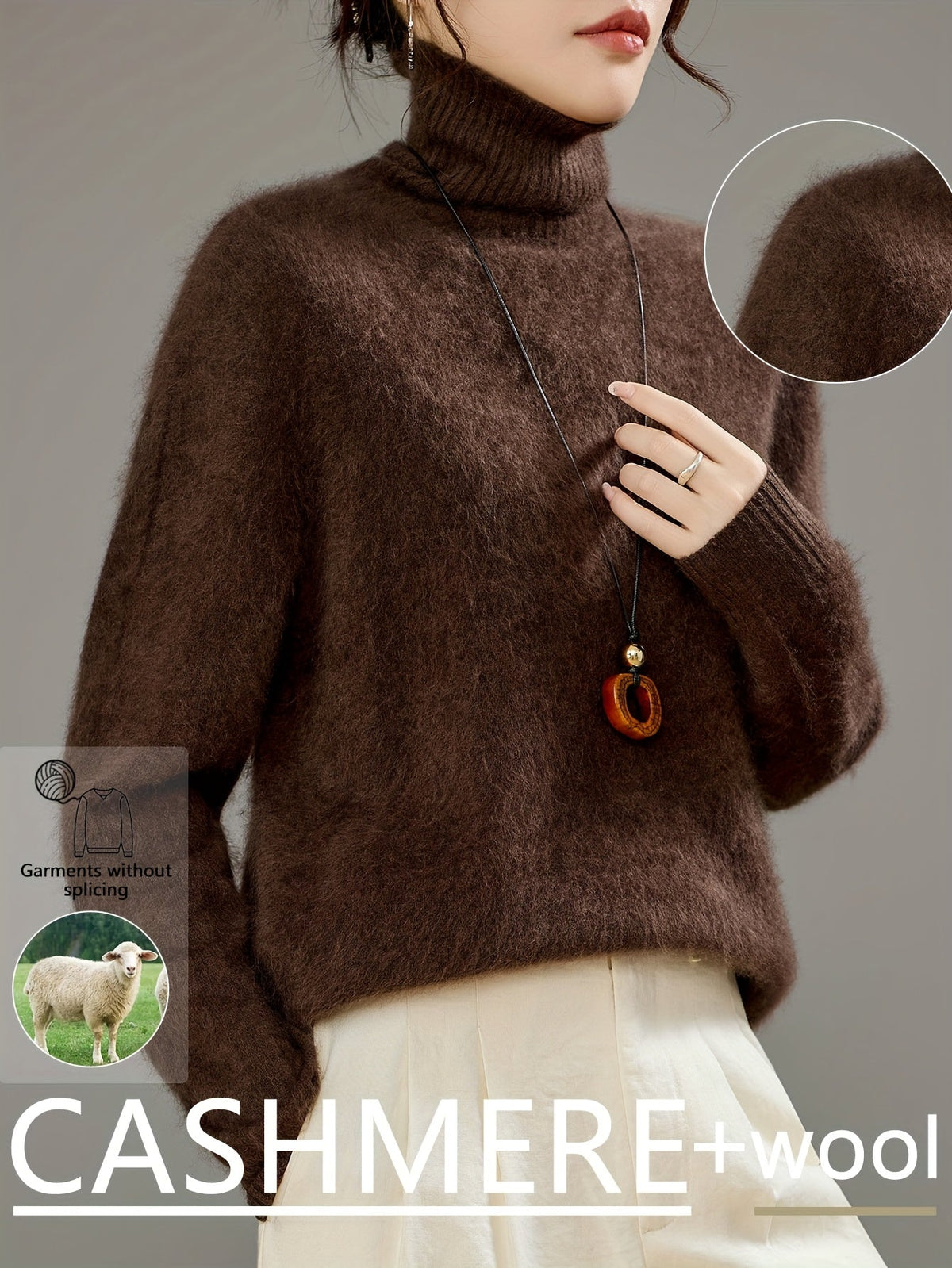 Women's Roll-Neck Jumper – Soft Knit and Relaxed Fit