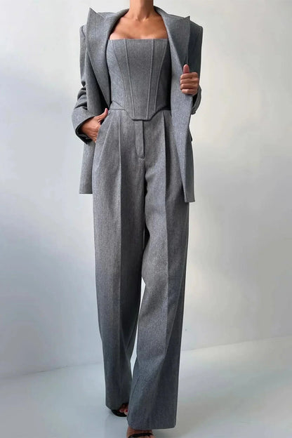 Koriora | Ensemble Blazer & Combinaison Femme — Coupe Structurée & Élégance Professionnelle