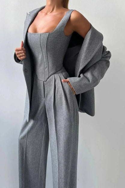 Koriora | Ensemble Blazer & Combinaison Femme — Coupe Structurée & Élégance Professionnelle