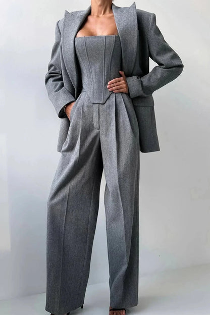 Koriora | Ensemble Blazer & Combinaison Femme — Coupe Structurée & Élégance Professionnelle
