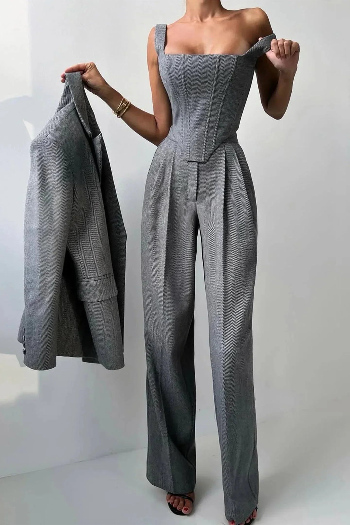 Koriora | Ensemble Blazer & Combinaison Femme — Coupe Structurée & Élégance Professionnelle