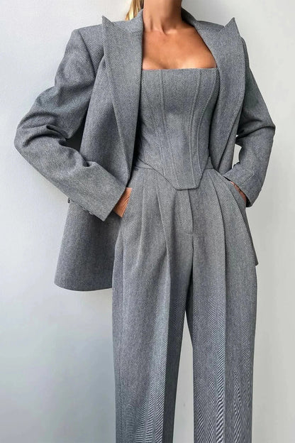 Koriora | Ensemble Blazer & Combinaison Femme — Coupe Structurée & Élégance Professionnelle