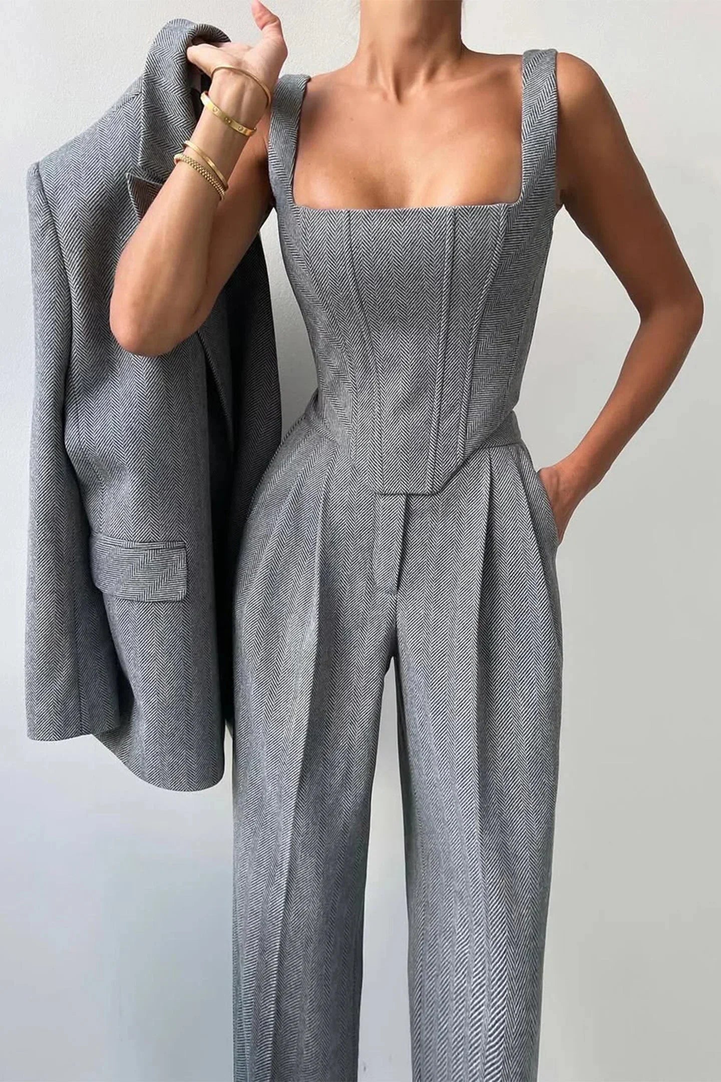 Koriora | Ensemble Blazer & Combinaison Femme — Coupe Structurée & Élégance Professionnelle