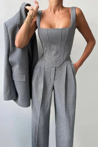 Koriora | Ensemble Blazer & Combinaison Femme — Coupe Structurée & Élégance Professionnelle