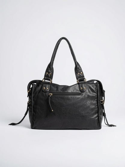 Sac Bandoulière Femme Grand Format   Cuir Marron Style Vintage