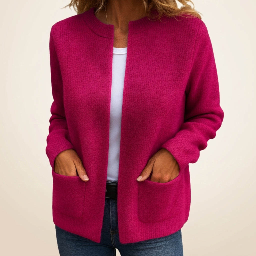 GILET EN TRICOT À FERMETURE ÉCLAIR POUR FEMMES