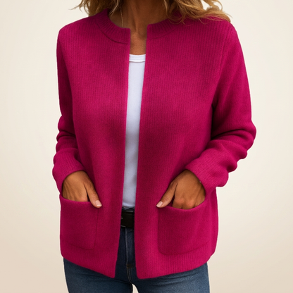 GILET EN TRICOT À FERMETURE ÉCLAIR POUR FEMMES