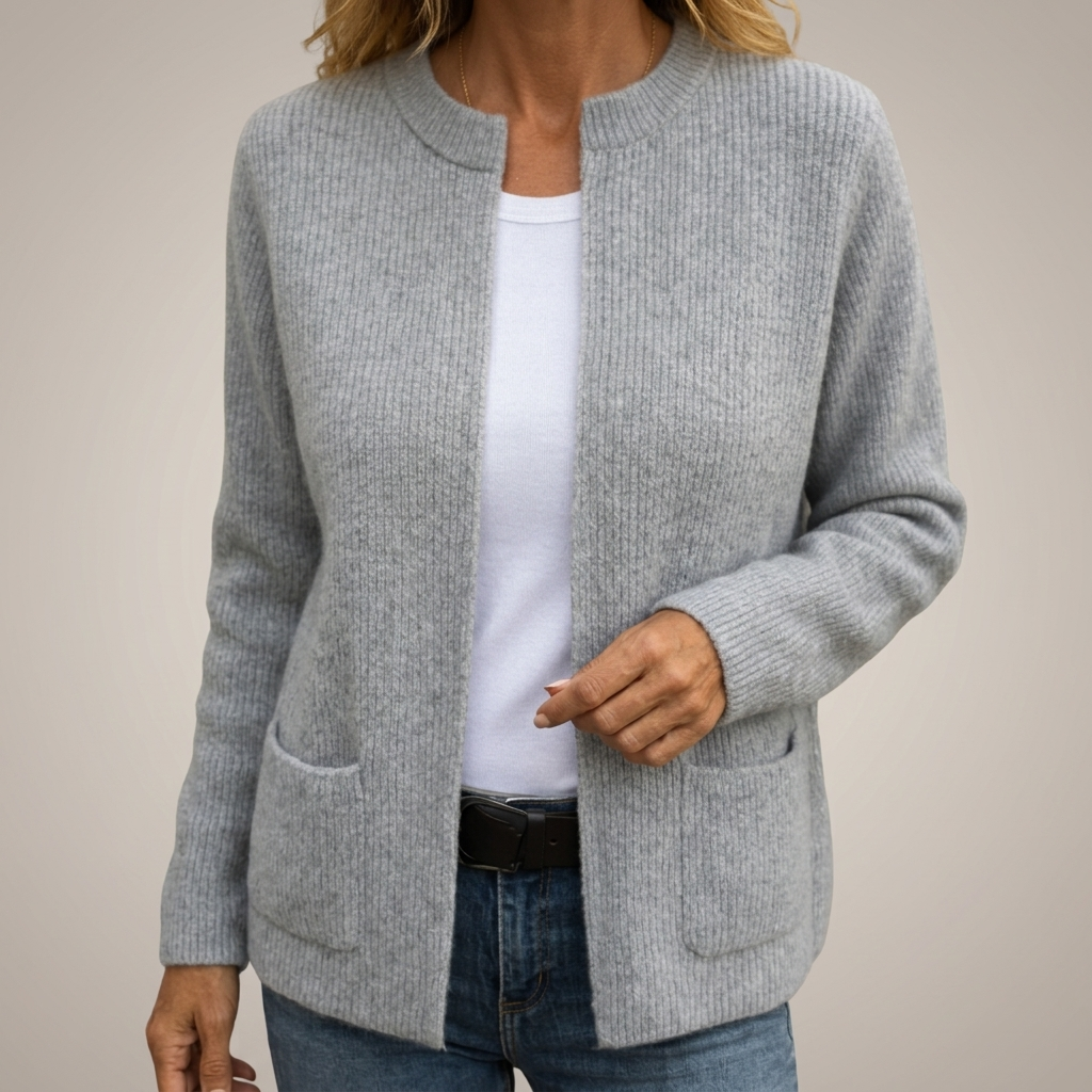 GILET EN TRICOT À FERMETURE ÉCLAIR POUR FEMMES