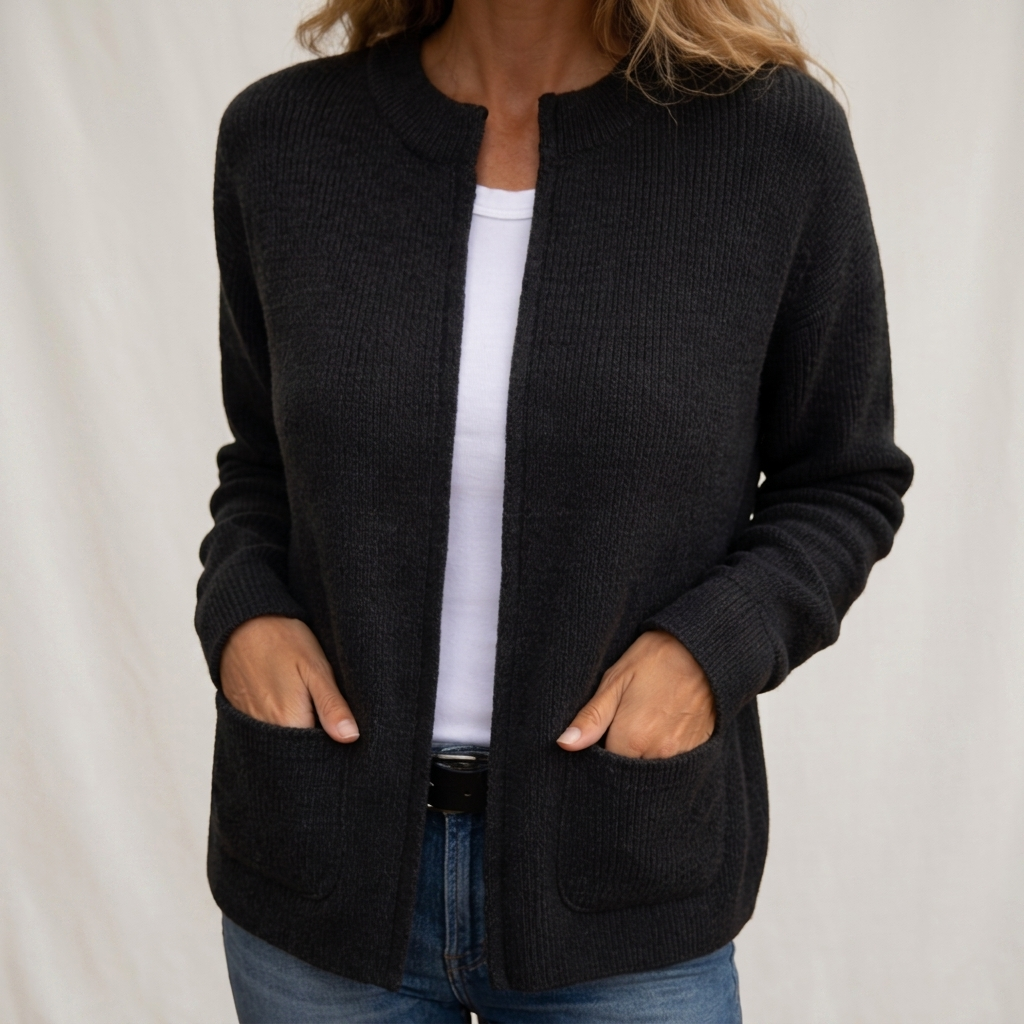 GILET EN TRICOT À FERMETURE ÉCLAIR POUR FEMMES