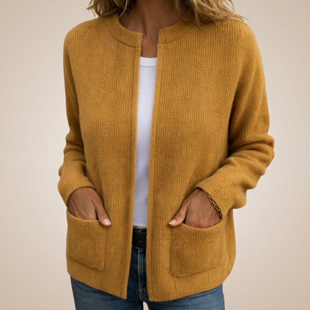 GILET EN TRICOT À FERMETURE ÉCLAIR POUR FEMMES