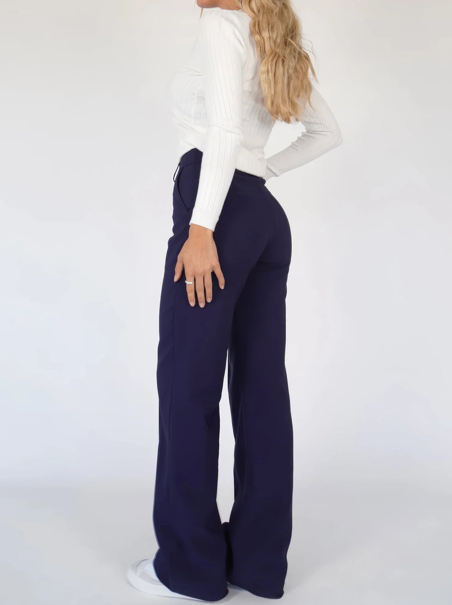 Koriora | Pantalon Large Luna — Pantalon Taille Haute Femme Wide Leg Élégant & Chic