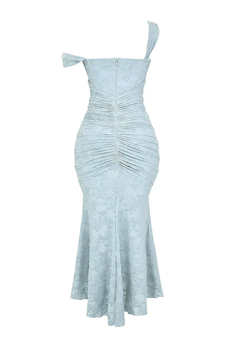 Koriora | Robe Longue Soirée Celestia — Jacquard Floral & Corset Bustier Sirène