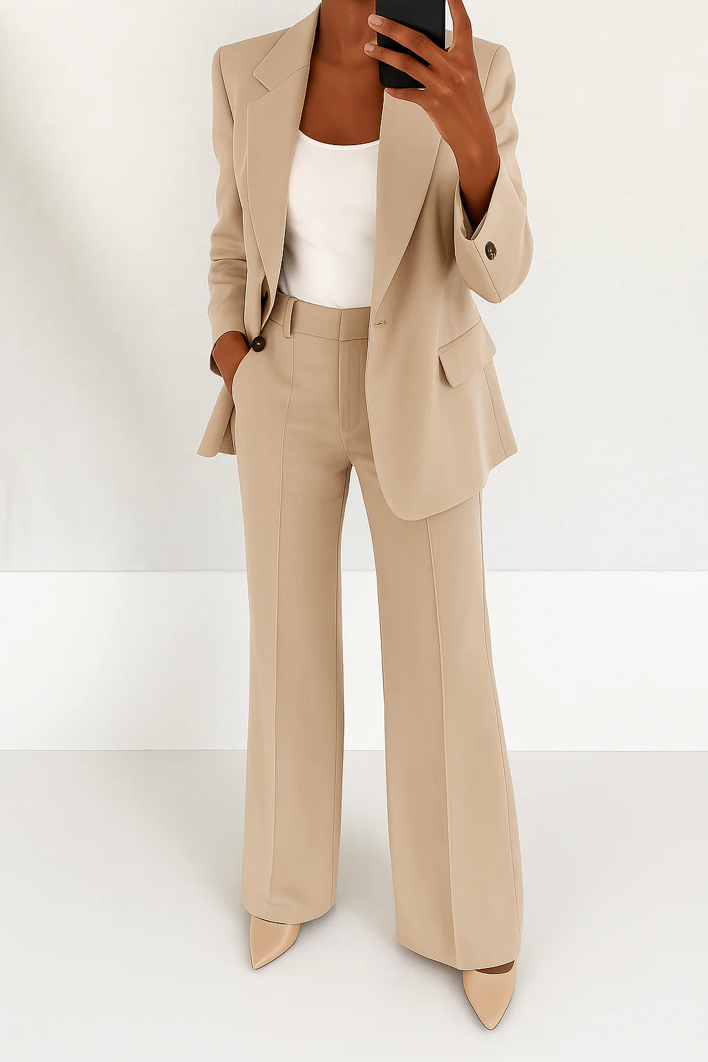 Koriora | Ensemble Tailleur 2 Pièces Femme — Blazer Structuré & Pantalon Élégant Polyvalent
