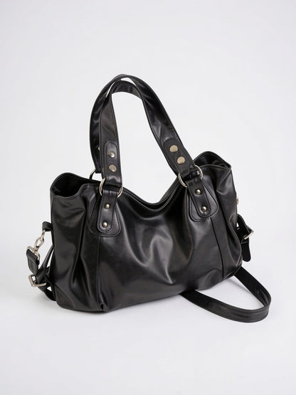 Sac Bandoulière Femme Marron Grand Format – Effet Cuir Style Vintage