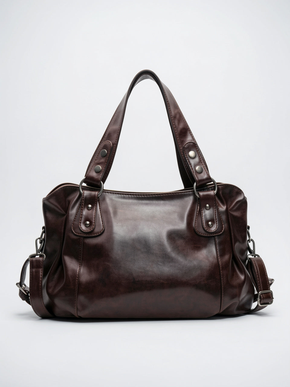 Sac Bandoulière Femme Marron Grand Format – Effet Cuir Style Vintage