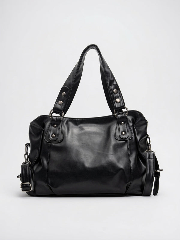 Sac Bandoulière Femme Marron Grand Format – Effet Cuir Style Vintage
