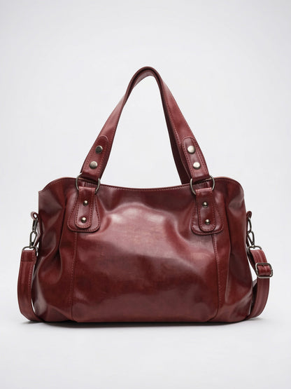 Sac Bandoulière Femme Marron Grand Format – Effet Cuir Style Vintage